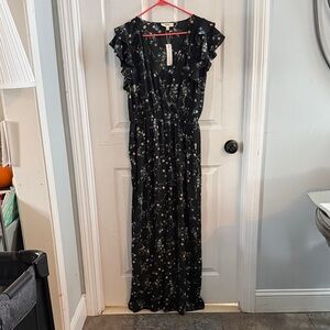 Baltic Born Black Floral Maxi Dress